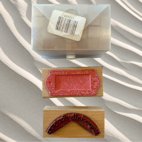 Lot of 3 Wood Mounted Stamps Nameplate Especially for You & Mini Alphabet - Picture 2 of 11